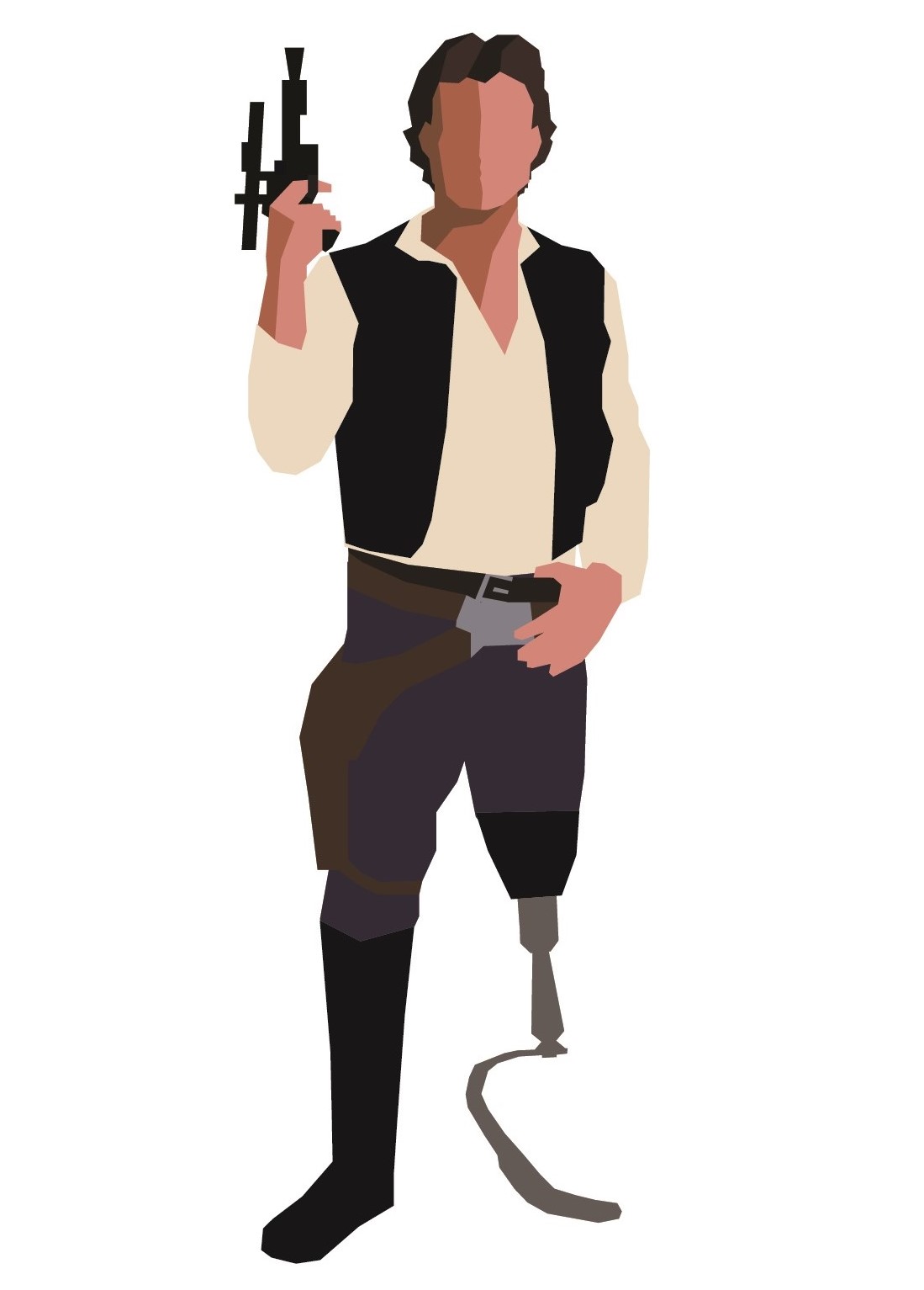 Parady art of Han Solo from Star Wars. A gift for a veteran amputee.